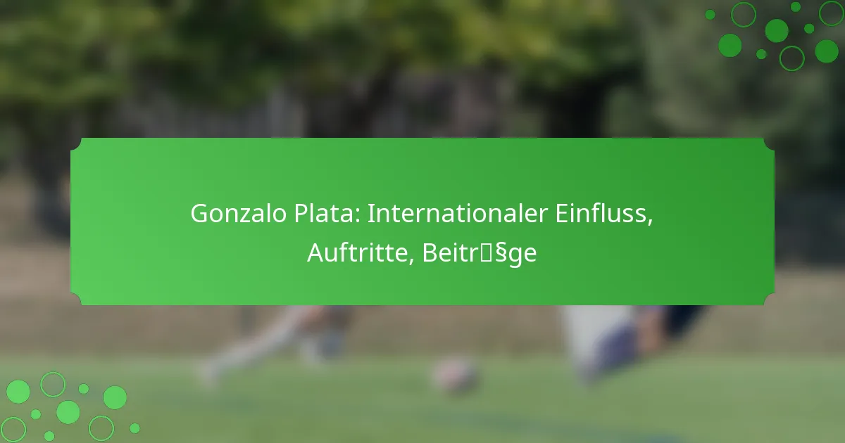 Gonzalo Plata: Internationaler Einfluss, Auftritte, Beiträge