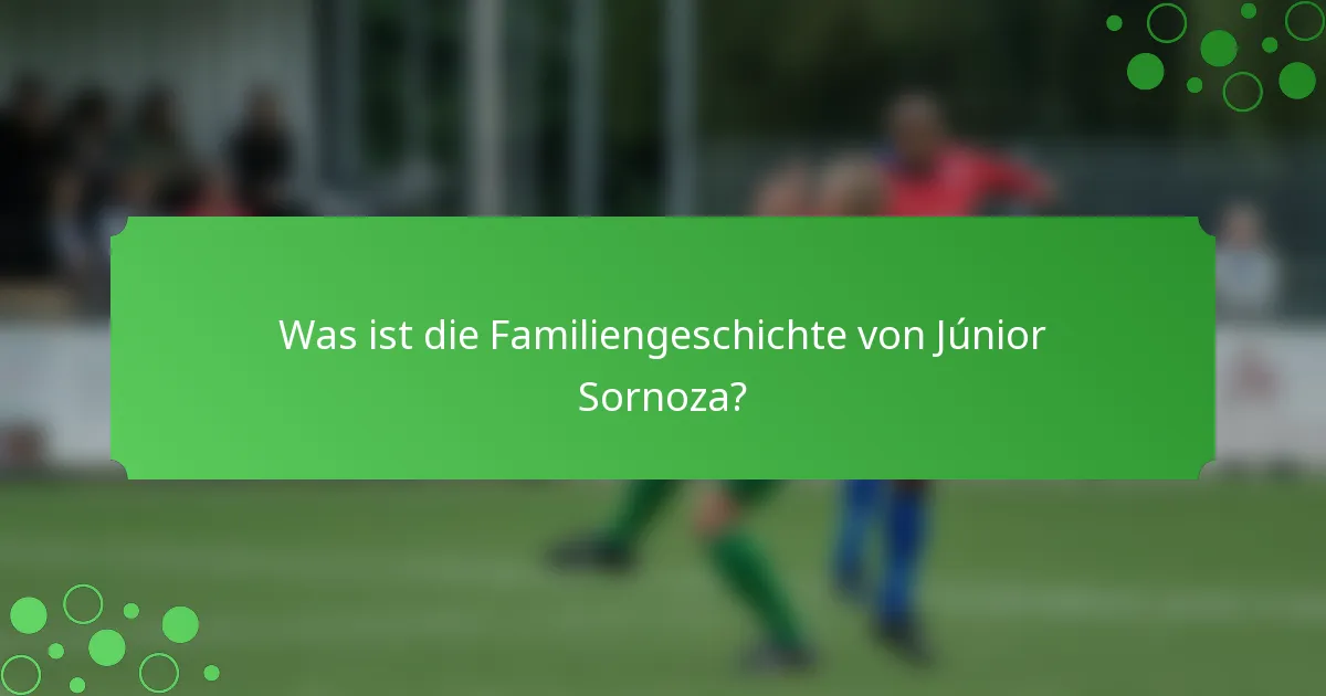 Was ist die Familiengeschichte von Júnior Sornoza?