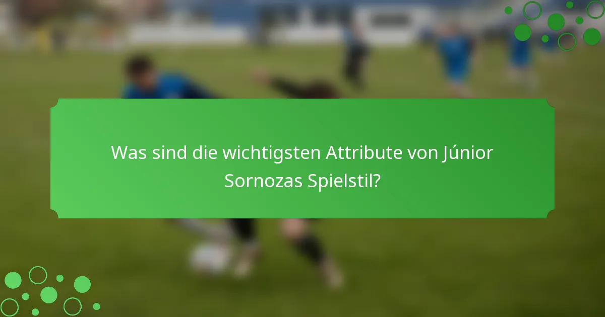 Was sind die wichtigsten Attribute von Júnior Sornozas Spielstil?