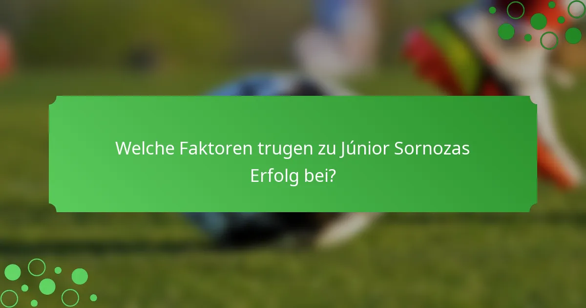 Welche Faktoren trugen zu Júnior Sornozas Erfolg bei?