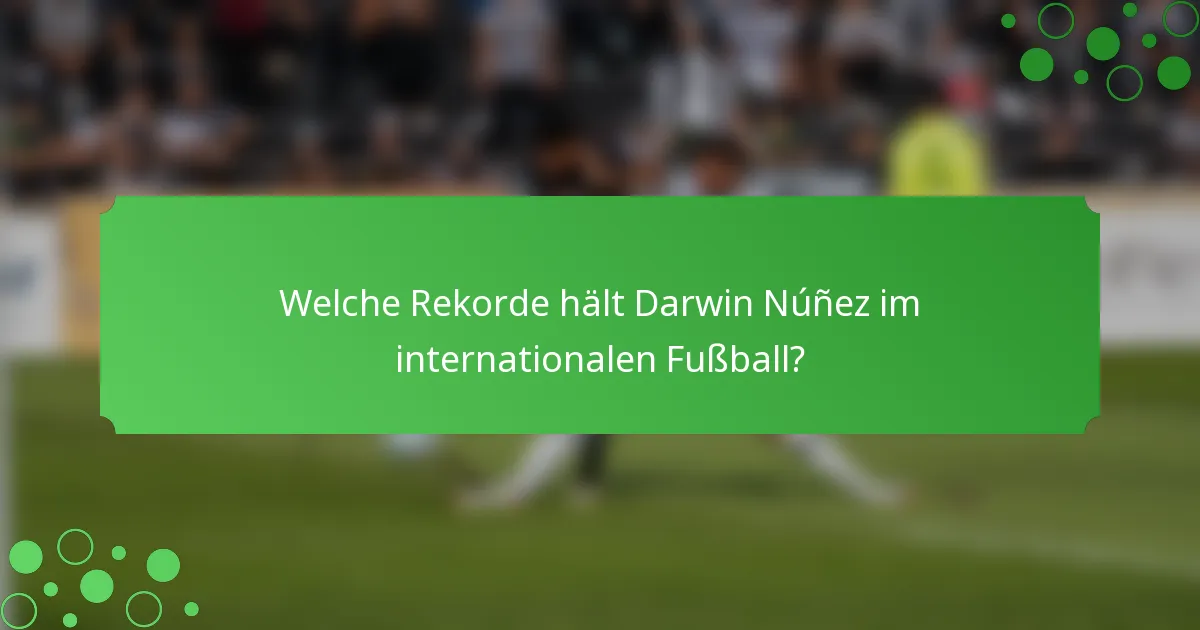 Welche Rekorde hält Darwin Núñez im internationalen Fußball?