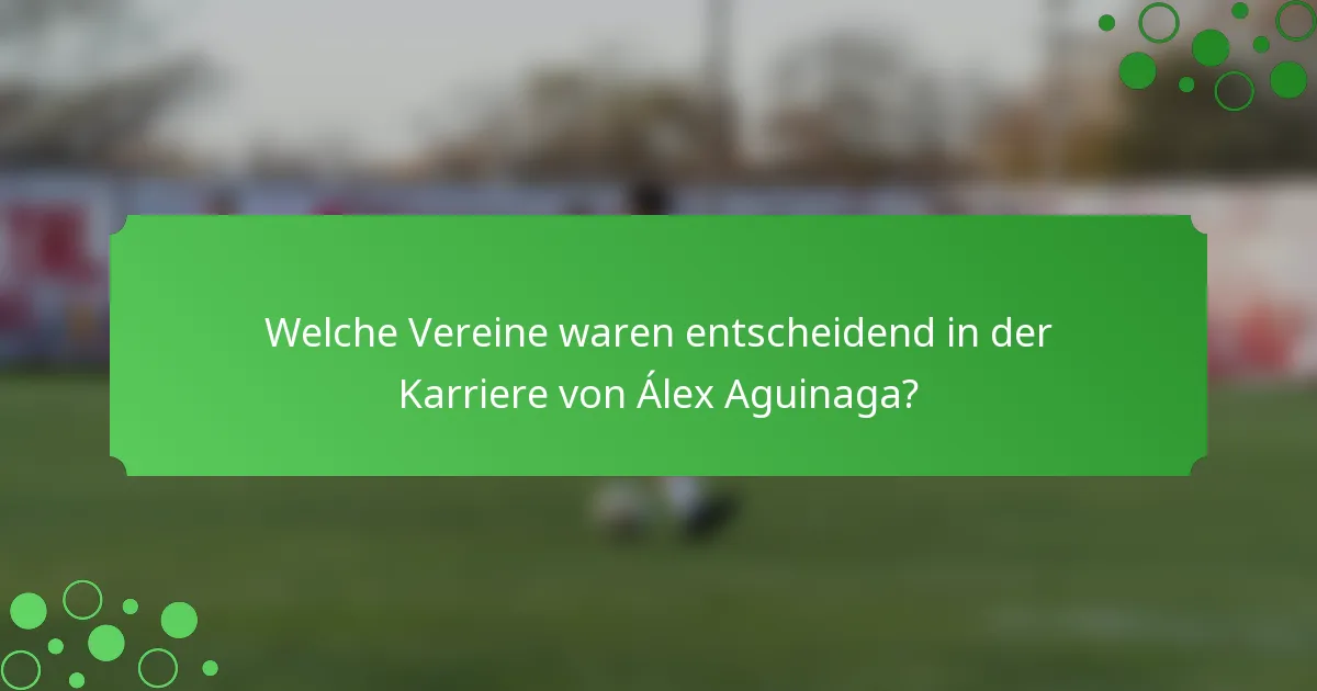 Welche Vereine waren entscheidend in der Karriere von Álex Aguinaga?