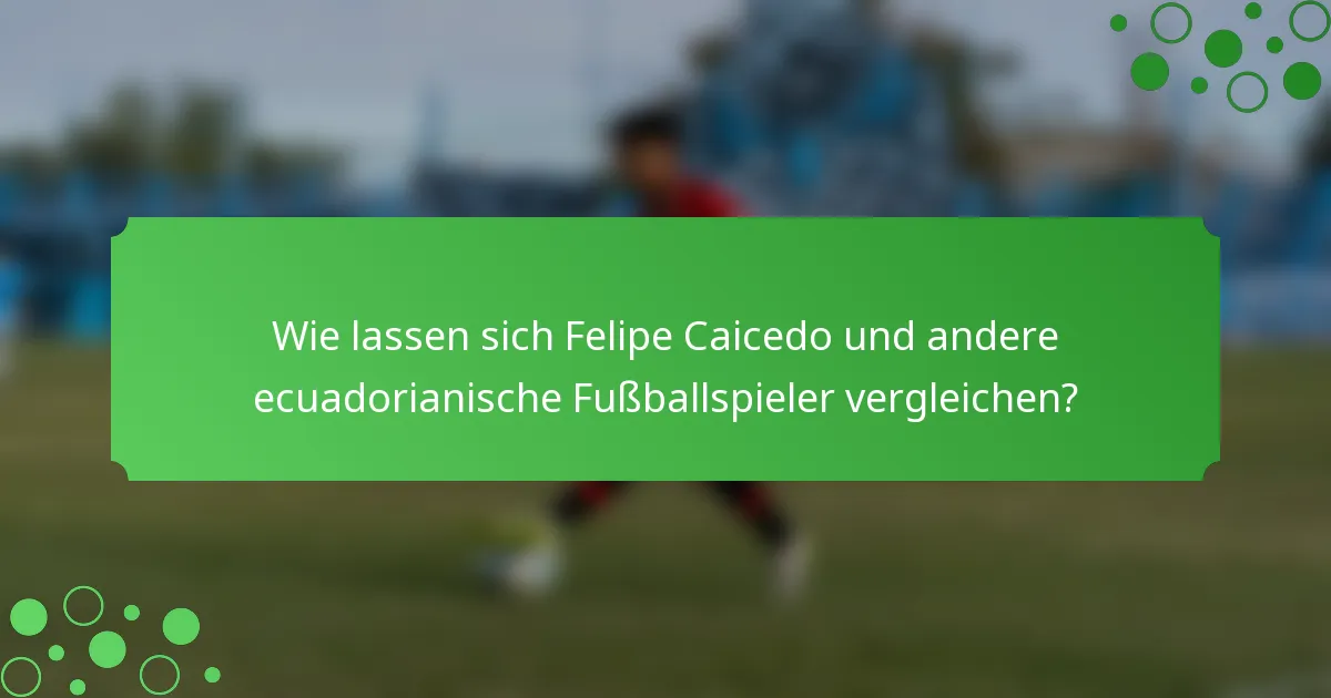 Wie lassen sich Felipe Caicedo und andere ecuadorianische Fußballspieler vergleichen?