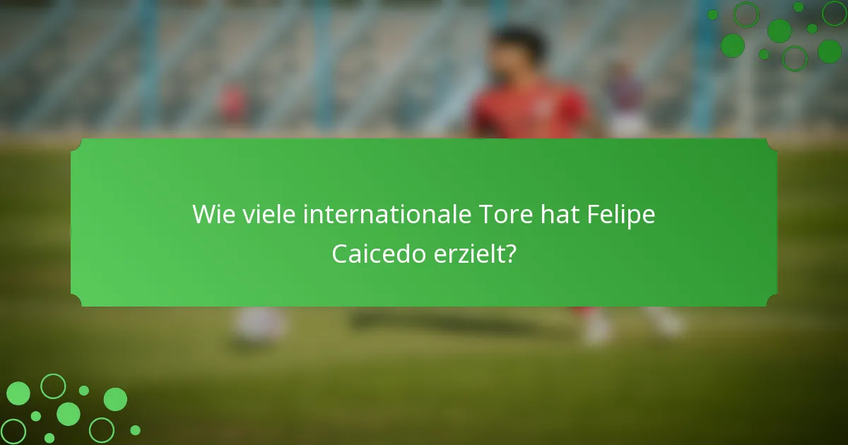 Wie viele internationale Tore hat Felipe Caicedo erzielt?