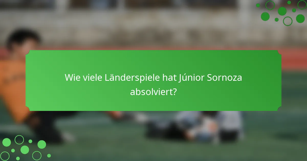 Wie viele Länderspiele hat Júnior Sornoza absolviert?