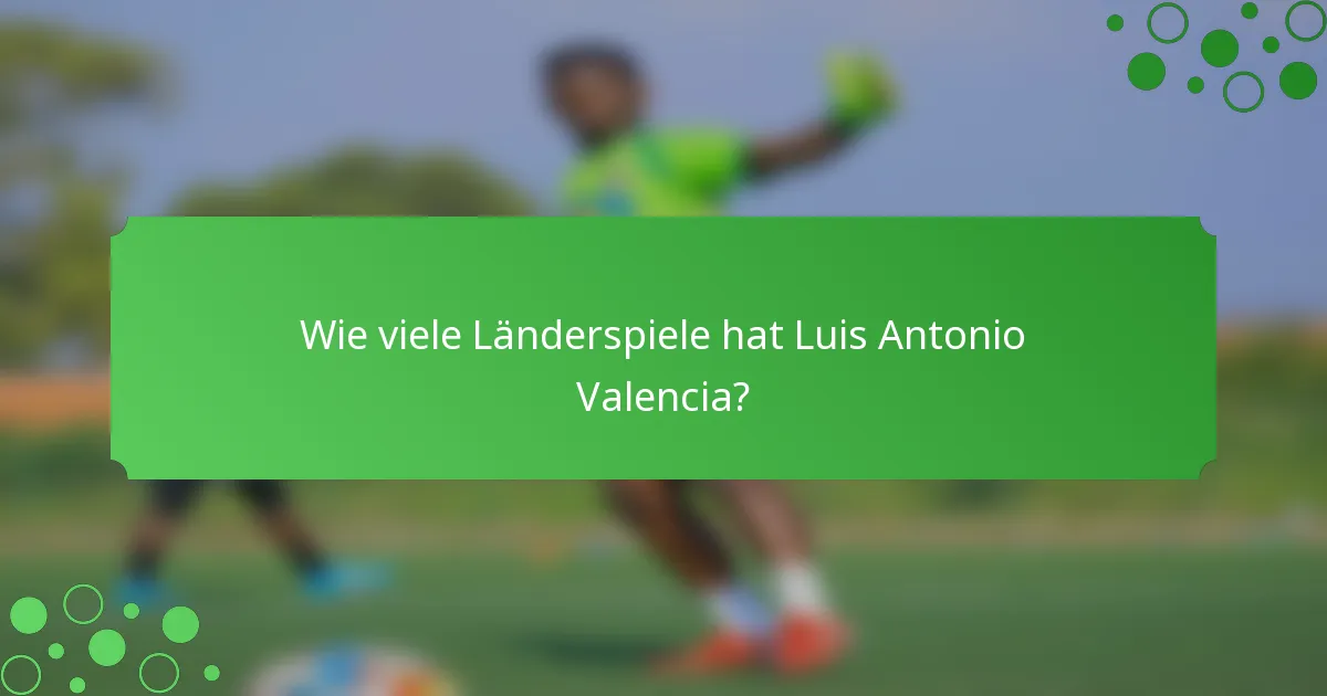 Wie viele Länderspiele hat Luis Antonio Valencia?
