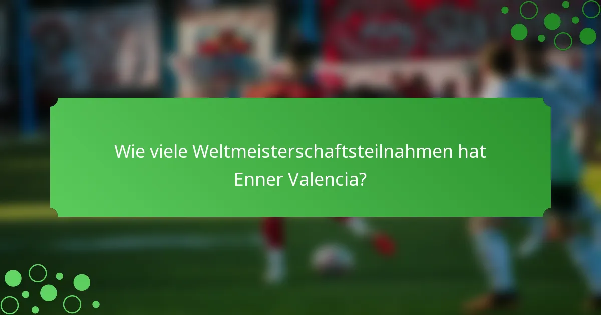 Wie viele Weltmeisterschaftsteilnahmen hat Enner Valencia?